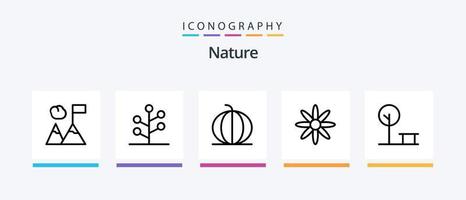 la nature ligne 5 icône pack comprenant . arbre des arbres. la nature. arbre. plante. Créatif Icônes conception vecteur