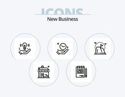 Nouveau affaires ligne icône pack 5 icône conception. main. entreprise. prise. économie. bancaire vecteur