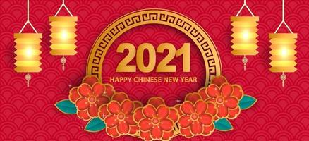 nouvel an chinois 2021 année du bœuf bannière