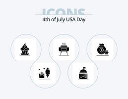 Etats-Unis glyphe icône pack 5 icône conception. vacances. fête. irlandais. barbecue. sucré vecteur