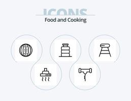 nourriture ligne icône pack 5 icône conception. canneberge. aliments. boire. boire. la vie vecteur