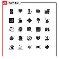 solide glyphe pack de 25 universel symboles de qr code cuisinier mariage photo modifiable vecteur conception éléments