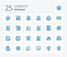 eid mubarak 25 bleu Couleur icône pack comprenant aider. mosquée. musulman. décoration. musulman vecteur