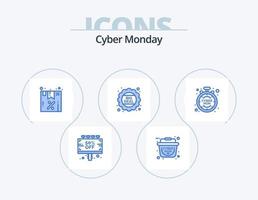 cyber Lundi bleu icône pack 5 icône conception. rabais. vente. rabais. prix. gros traiter vecteur