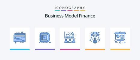 la finance bleu 5 icône pack comprenant graphique. solution. données. idée. financier. Créatif Icônes conception vecteur