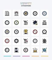 Créatif ui essentiel 25 ligne rempli icône pack tel comme Hamburger. application. aimant. rapport. diagramme vecteur