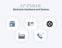 dispositifs plat icône pack 5 icône conception. . vidéo. conception. rouleau. caméra vecteur