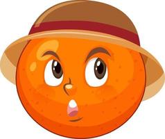 personnage de dessin animé orange avec expression faciale vecteur