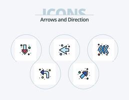 La Flèche ligne rempli icône pack 5 icône conception. . complet. clavier. bas. direction vecteur