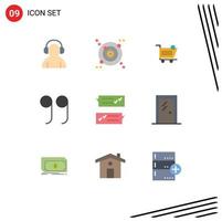 pack de 9 Créatif plat couleurs de discours bulle dialogue achats bavarder proche modifiable vecteur conception éléments