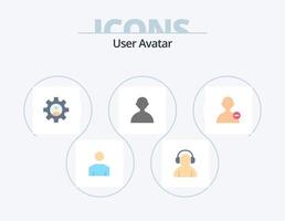utilisateur plat icône pack 5 icône conception. utilisateur. basique. engrenage. basique. avatar vecteur