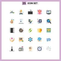 Stock vecteur icône pack de 25 ligne panneaux et symboles pour l'Internet présent femelle cadeau type modifiable vecteur conception éléments
