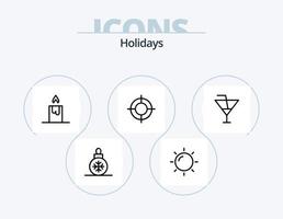 vacances ligne icône pack 5 icône conception. . étoile. Feu. Noël. vacances