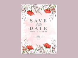 modèle d'invitation de mariage élégant avec un beau design floral vecteur