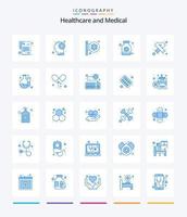 Créatif médical 25 bleu icône pack tel comme VIH. sida. hôpital enseigne. médicament. sirop vecteur