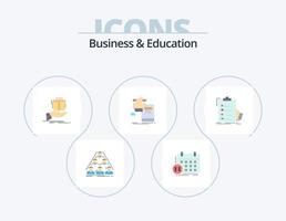 affaires et éducation plat icône pack 5 icône conception. apprentissage. éducation. rendez-vous. anniversaire. Solution vecteur