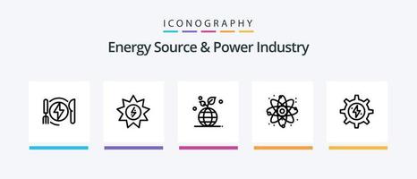 énergie la source et Puissance industrie ligne 5 icône pack comprenant biomasse. pouvoir. recyclable. signe. pouvoir. Créatif Icônes conception vecteur