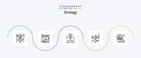 stratégie ligne 5 icône pack comprenant analyse. entreprise. idée. succès. argent vecteur