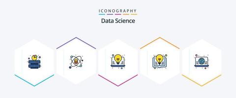 Les données science 25 ligne remplie icône pack comprenant connecter. idée livre. science. idée. seo vecteur