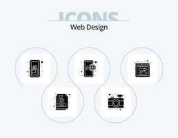 la toile conception glyphe icône pack 5 icône conception. contrôle. mobile. conception. l'Internet. app vecteur