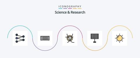 science ligne rempli plat 5 icône pack comprenant . espace. Hélios vecteur