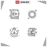 Stock vecteur icône pack de 4 ligne panneaux et symboles pour Bézier idée fichier costume étude modifiable vecteur conception éléments