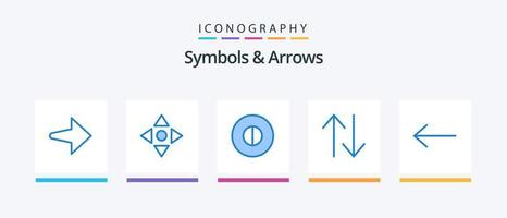 symboles et flèches bleu 5 icône pack comprenant . La Flèche. gauche. Créatif Icônes conception vecteur
