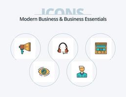 moderne affaires et affaires essentiel ligne rempli icône pack 5 icône conception. mondial. connecter. entreprise. entreprise. en ligne vecteur