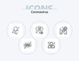 coronavirus ligne icône pack 5 icône conception. sécurité. masque. virus. affronter. scientifique vecteur