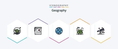 géo graphie 25 ligne remplie icône pack comprenant la nature. forêt. destination. géographie. Terre vecteur