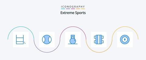 sport bleu 5 icône pack comprenant sport. balle. salle de sport. sport. Jeu vecteur