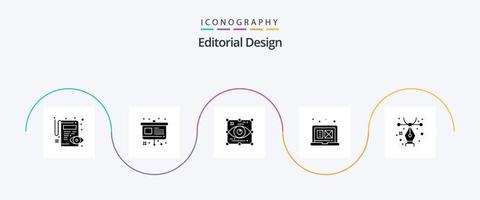 éditorial conception glyphe 5 icône pack comprenant conception. graphique. art. numérique graphique. vue vecteur