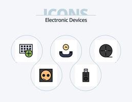 dispositifs ligne rempli icône pack 5 icône conception. des produits. dispositifs. matériel. tablette. dispositif vecteur