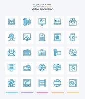 Créatif vidéo production 25 bleu icône pack tel comme célèbre vidéo. numérique l'audio éditeur. . l'audio édition logiciel. vecteur
