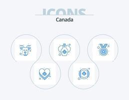 Canada bleu icône pack 5 icône conception. récompense. badge. Canada. feuille. vase vecteur