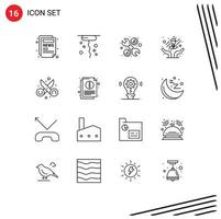 ensemble de 16 moderne ui Icônes symboles panneaux pour Info ciseaux clé conception tondeuses modifiable vecteur conception éléments