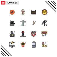 Stock vecteur icône pack de 16 ligne panneaux et symboles pour gratuit commerce électronique signe bourse argent modifiable Créatif vecteur conception éléments