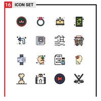 Stock vecteur icône pack de 16 ligne panneaux et symboles pour flèches jouer couronne des gamins amusement modifiable Créatif vecteur conception éléments