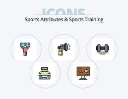 des sports attributs et des sports formation ligne rempli icône pack 5 icône conception. arc. tir à l'arc. Coupe. but. sport vecteur