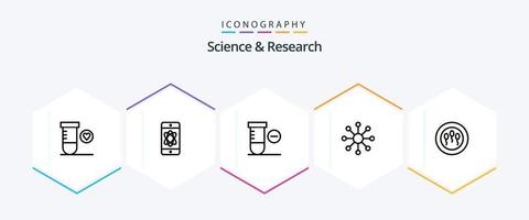 science 25 ligne icône pack comprenant . science. science. médical. la toile vecteur