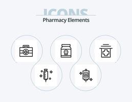 pharmacie éléments ligne icône pack 5 icône conception. médical. froid. hôpital. médical. soins de santé vecteur