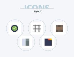 disposition plat icône pack 5 icône conception. espace de travail. interface. filaire. grille. rationaliser vecteur