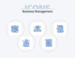 affaires la gestion bleu icône pack 5 icône conception. idée. éducation. graphique. entreprise. la gestion vecteur
