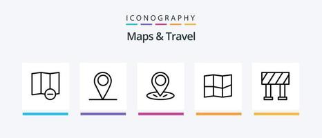 Plans et Voyage ligne 5 icône pack comprenant . étoile. la navigation. boussole. Créatif Icônes conception vecteur