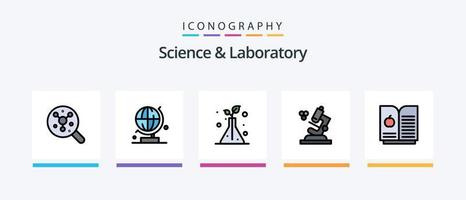 science ligne rempli 5 icône pack comprenant . souris. réagir. laboratoire. univers. Créatif Icônes conception vecteur