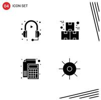 groupe de solide glyphes panneaux et symboles pour client production un service industriel calculatrice modifiable vecteur conception éléments