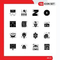ensemble de 16 moderne ui Icônes symboles panneaux pour commercialisation affaires utilisateur écharpe vêtements magasin modifiable vecteur conception éléments