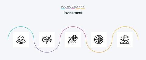 investissement ligne 5 icône pack comprenant . riche. croissance. investissement. investissement vecteur