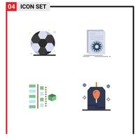 utilisateur interface pack de 4 de base plat Icônes de sport phases code fonctionnement Planification modifiable vecteur conception éléments