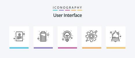 utilisateur interface ligne 5 icône pack comprenant son. jouer. en espèces reçu. musique. recherche. Créatif Icônes conception vecteur